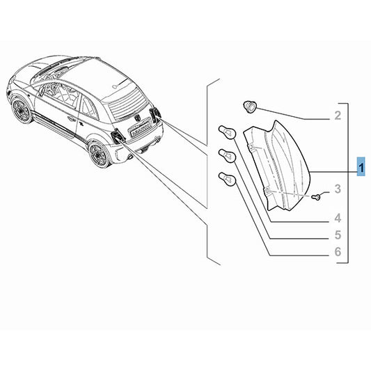 Left Tail Lamp - Abarth 500 | 51885551