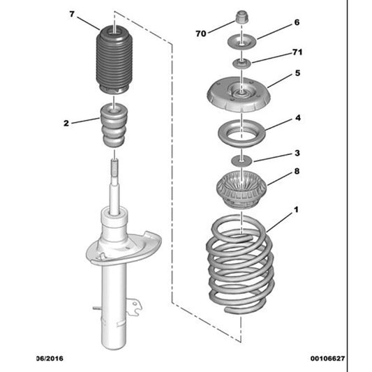 Front Suspension Spring - Citroen C3 | 9802157080