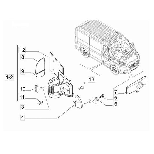 Door Mirror, Offside - Ducato 2008 | 735440402