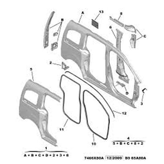 Genuine Peugeot Right Hand Door Seal - Peugeot Partner | 9025G7 | 9025G7