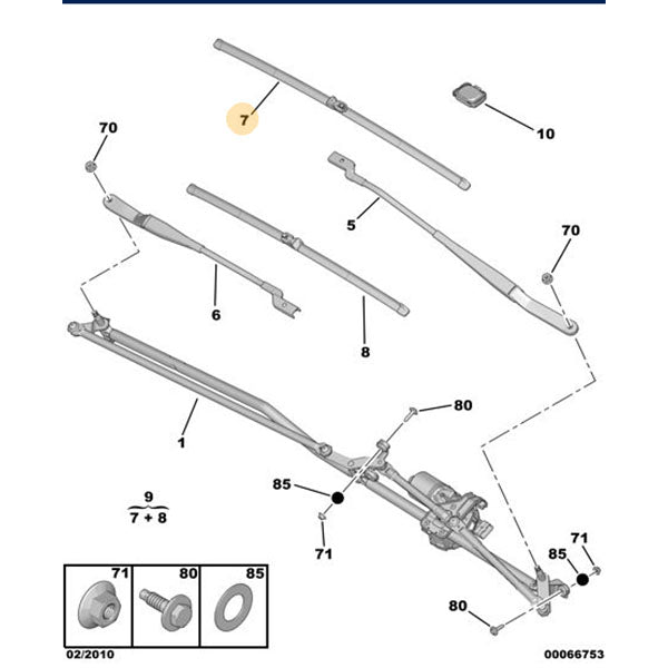 Left Hand Wiper Blade - Peugeot 308 2008-2013 | 1642333780