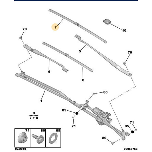 Left Hand Wiper Blade - Peugeot 308 2008-2013 | 1642333780
