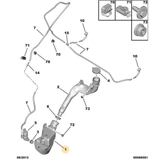 Washer Bottle - Peugeot 2008 2013-2016 | 6431N6
