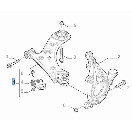 Right Control Arm For Front Suspension - Fiat / Jeep | 51959820