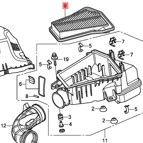 Genuine Air Filter - Honda CR-V Diesel 2010 - 2012 | 17220RFWG01