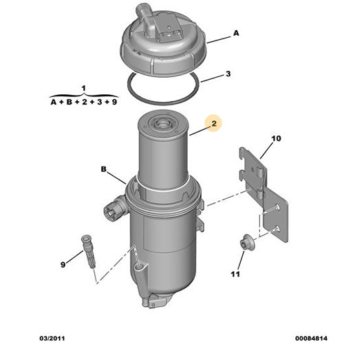 Fuel Filter Element - Peugeot Boxer | 1606267680