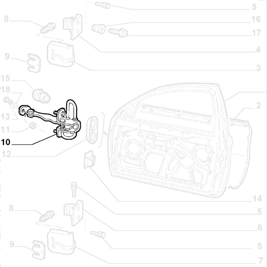 Genuine Front Left Door Check - Alfa Romeo 147 / GT | 50512115