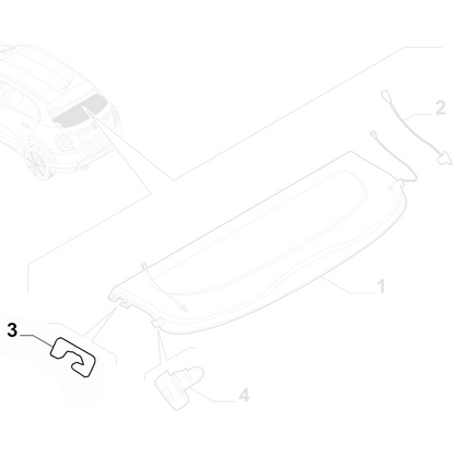 Genuine Parcel Shelf Right Clip - Fiat 500X 2015-2025 | 6000626594
