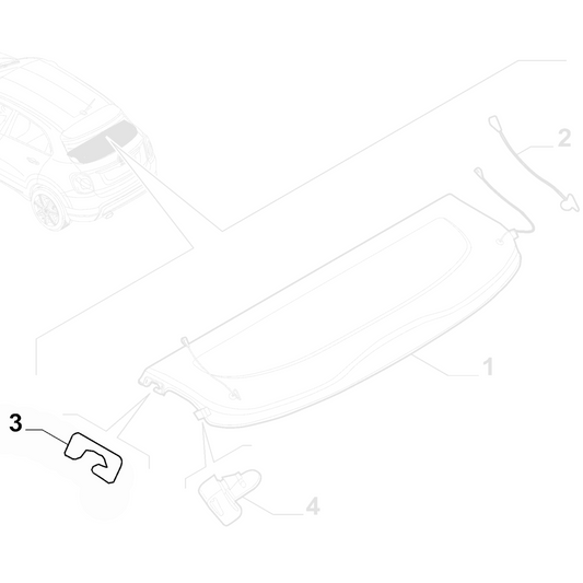 Genuine Parcel Shelf Right Clip - Fiat 500X 2015-2025 | 6000626594