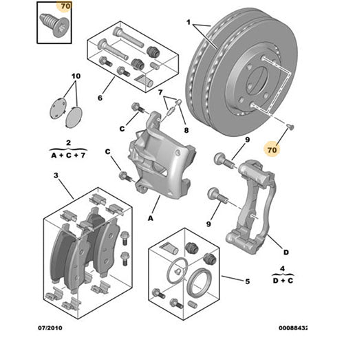 Front Brake Disc Screw - Peugeot 208 2012-20196 | 690536
