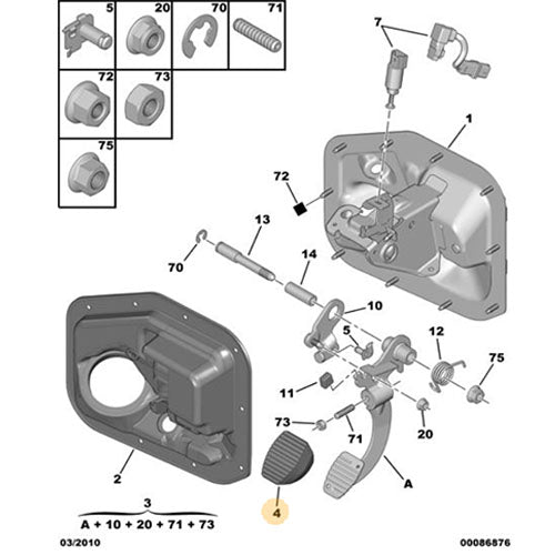 Brake Pedal Rubber - Peugeot Expert | 450417