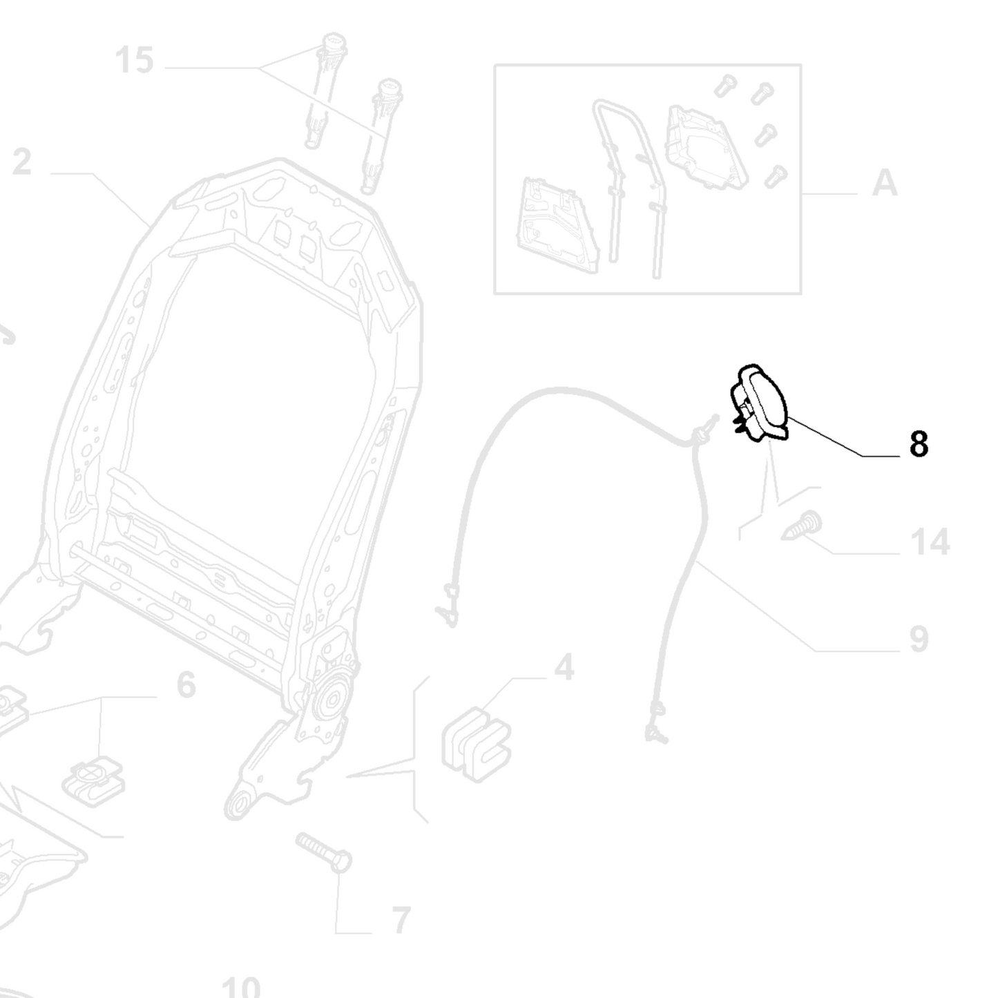 Genuine Front Left Seat Handle - Abarth 500 2008-2024 | 71752325