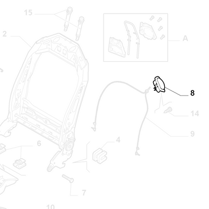 Genuine Front Left Seat Handle - Abarth 500 2008-2024 | 71752325