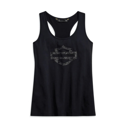 Harley Davidson - Women's Metallic Jacquard Print Logo Tank Top | 96364-20VW/000M