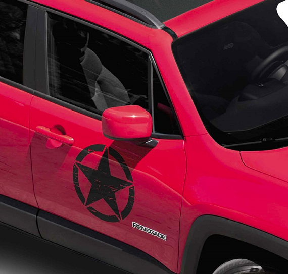 Genuine US Army Star Decal - Black - Jeep Renegade 2014-2025 | 71807400