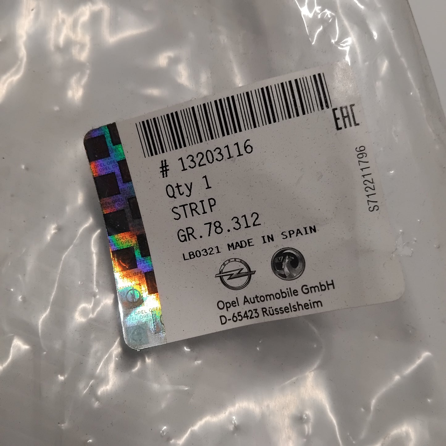 Genuine Headlamp Front Sealing Strip - Vauxhall Meriva A 2003-2010 | 13203116