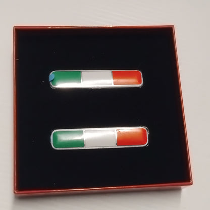 2x Genuine Italian Flag Badge - Alfa Romeo 4C | 71807227