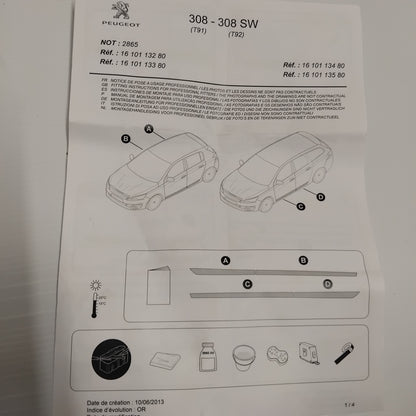 Set Of Lateral Protection Strips Front & Rear Doors - Peugeot 308 2013-2021 | 1610113480