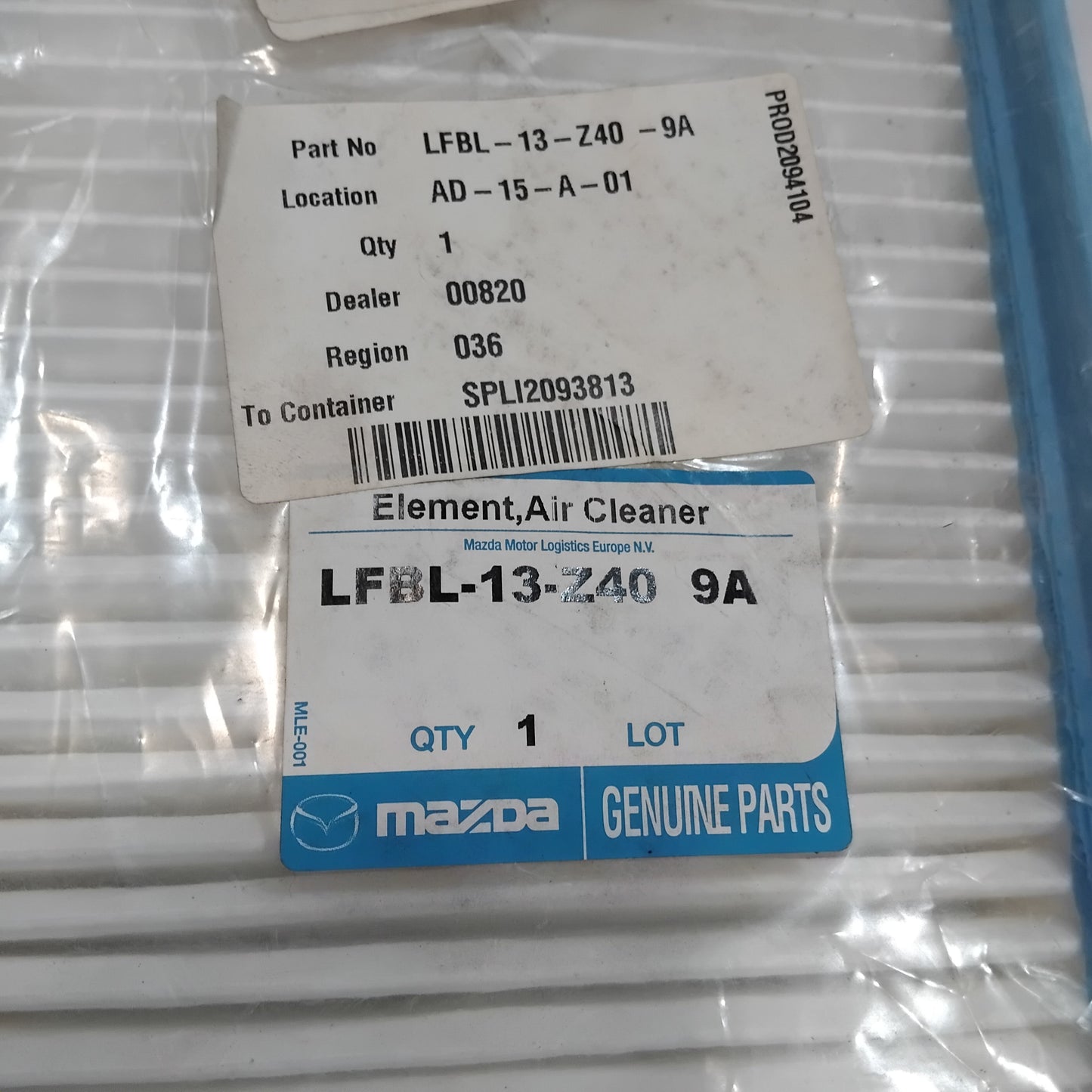 Genuine Mazda Element Air Fil | LFBL13Z40 9A
