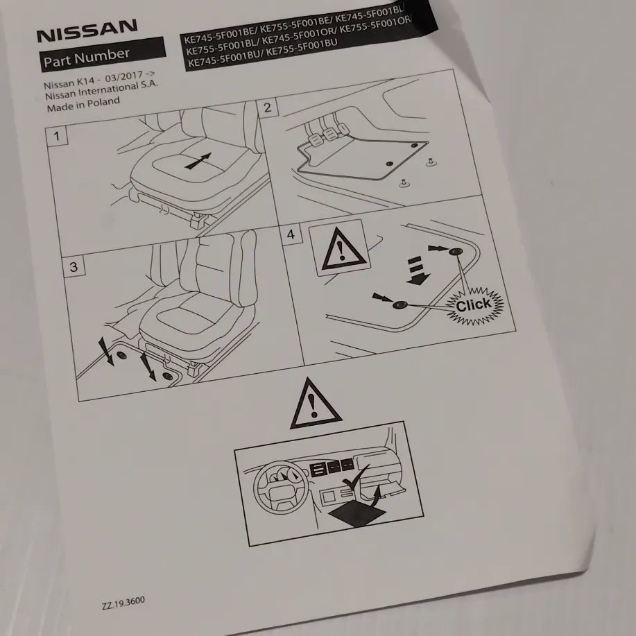 Genuine Mats - Nissan Micra - 2017-2021 - Red Stitching | KE7555F001BU