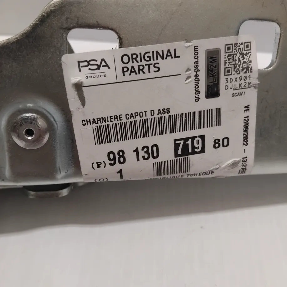 Genuine Bonnet Right Hinge - Peugeot 508 | 9813071980