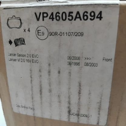 Genuine Mitsubishi Wse Pad Set,Fr Brake | VP4605A694