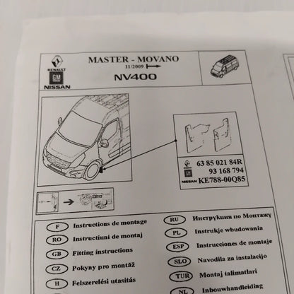 Genuine Front Mud Flap Set - Vauxhall Movano B | 93168794