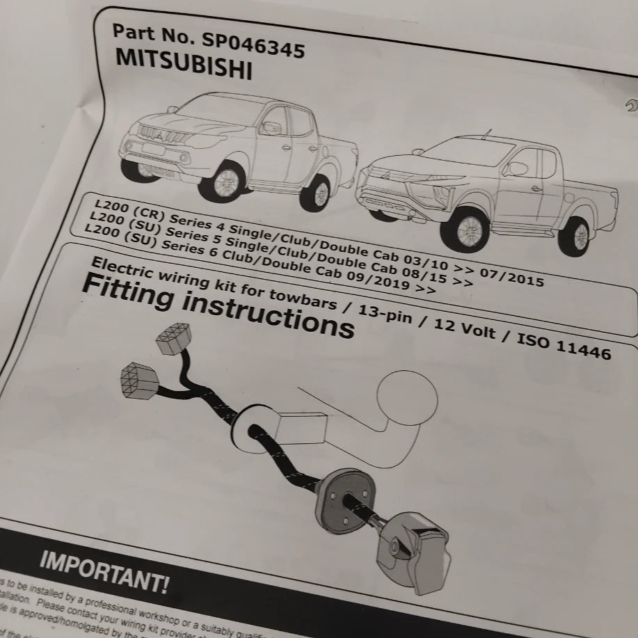 Genuine Mitsubishi Towbar Wiring 13-Pin | SP046345