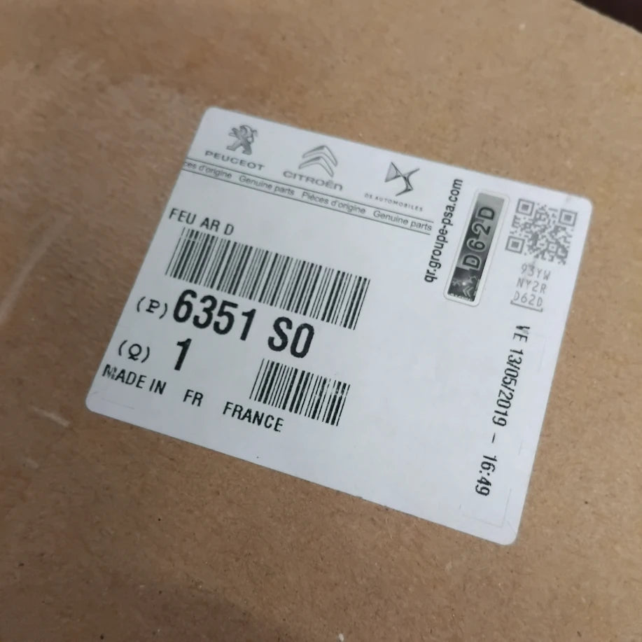 Genuine Rear Left Light - Peugeot 206 Saloon | 6351S0