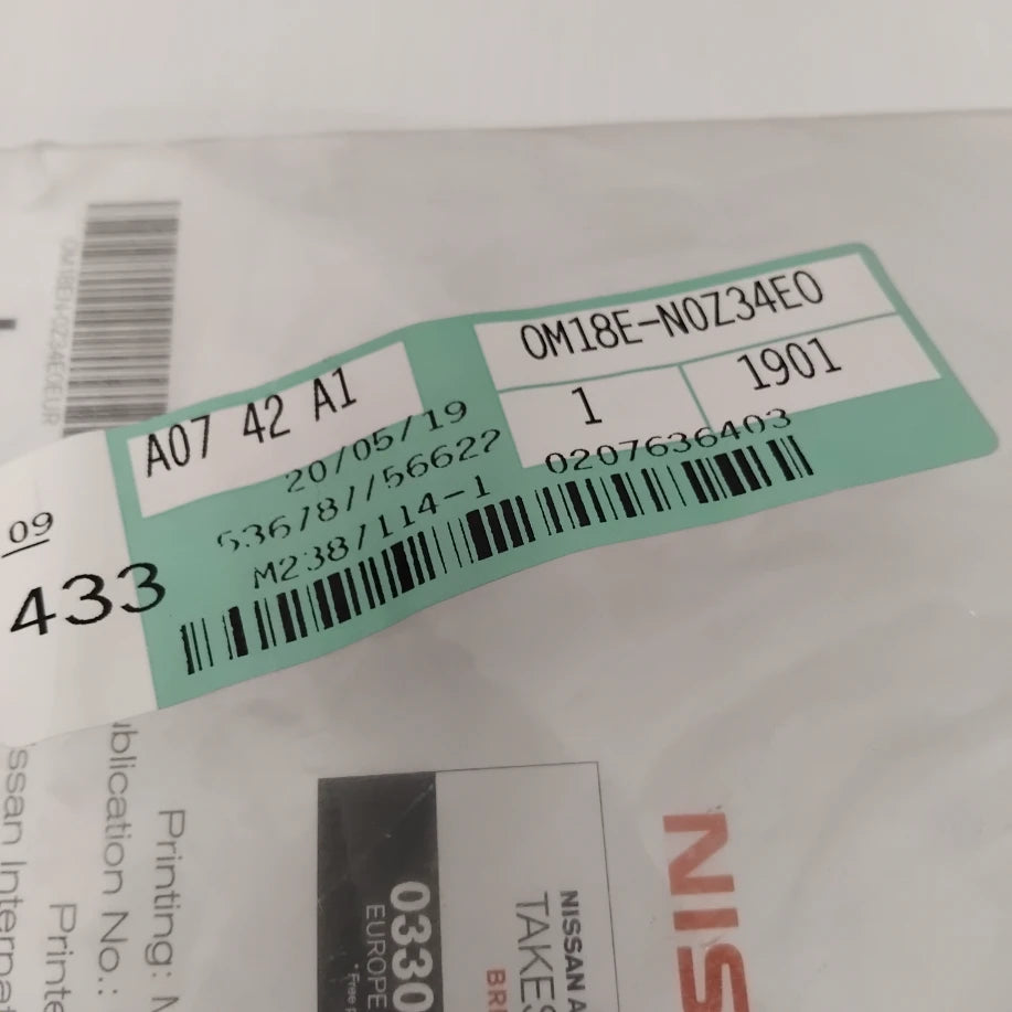 Genuine Nissan 370Z Owners Manual - English | OM18EN0Z34EO