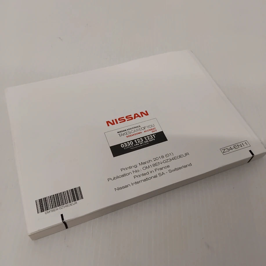 Genuine Nissan 370Z Owners Manual - English | OM18EN0Z34EO
