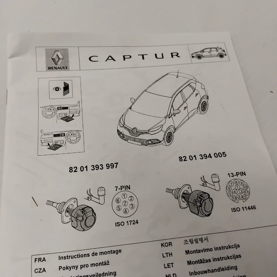 Genuine Renault Towbar Wiring 13P | 82 01 394 005