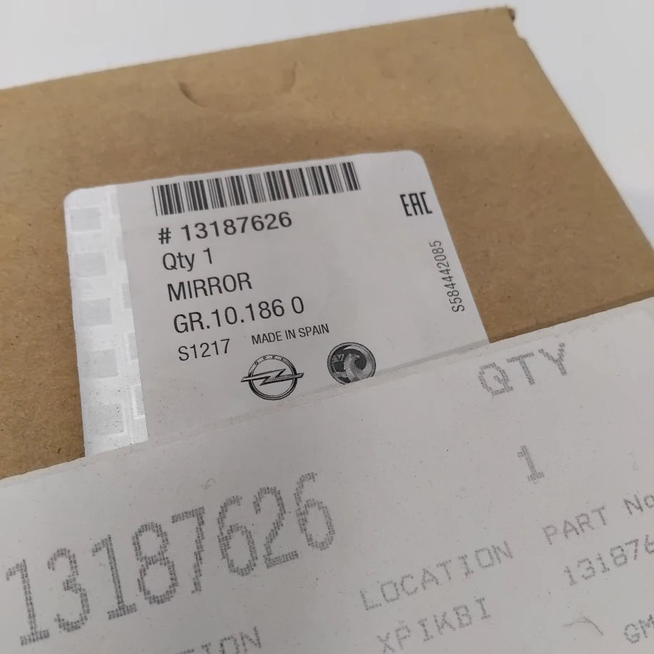 Genuine Vauxhall Corsa D Drivers Side Mirror Glass | 13187626