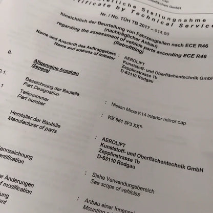 Genuine Blue Interior Mirror Cover - Nissan Micra 2017 | KE9615F3BL