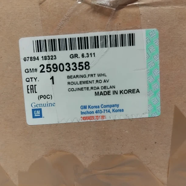 Genuine Vauxhall Wheel Bearing | 25903358