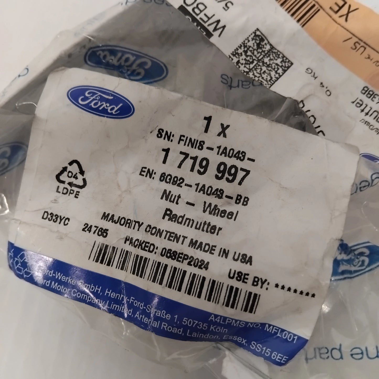Genuine Locking Wheel Nuts - Ford Mondeo 2008-2014 | 1719997