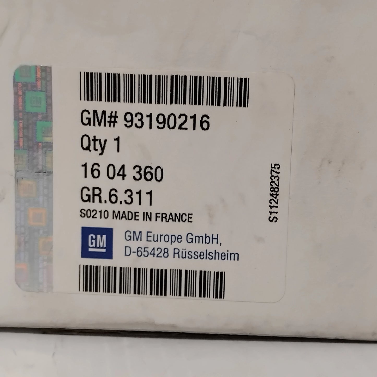 Genuine Vauxhall Wheel Bearing | 93190216