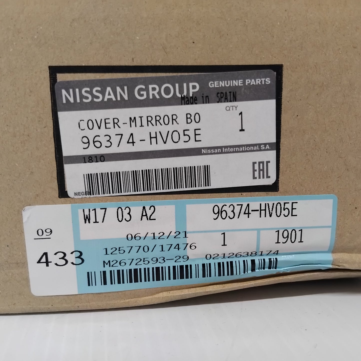 Genuine Nissan Cover-Mirror Bo | 96374HV05E