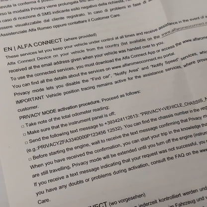 Genuine Mopar Connect Kit - Alfa Romeo Stelvio / Gulia RHD | 71808635