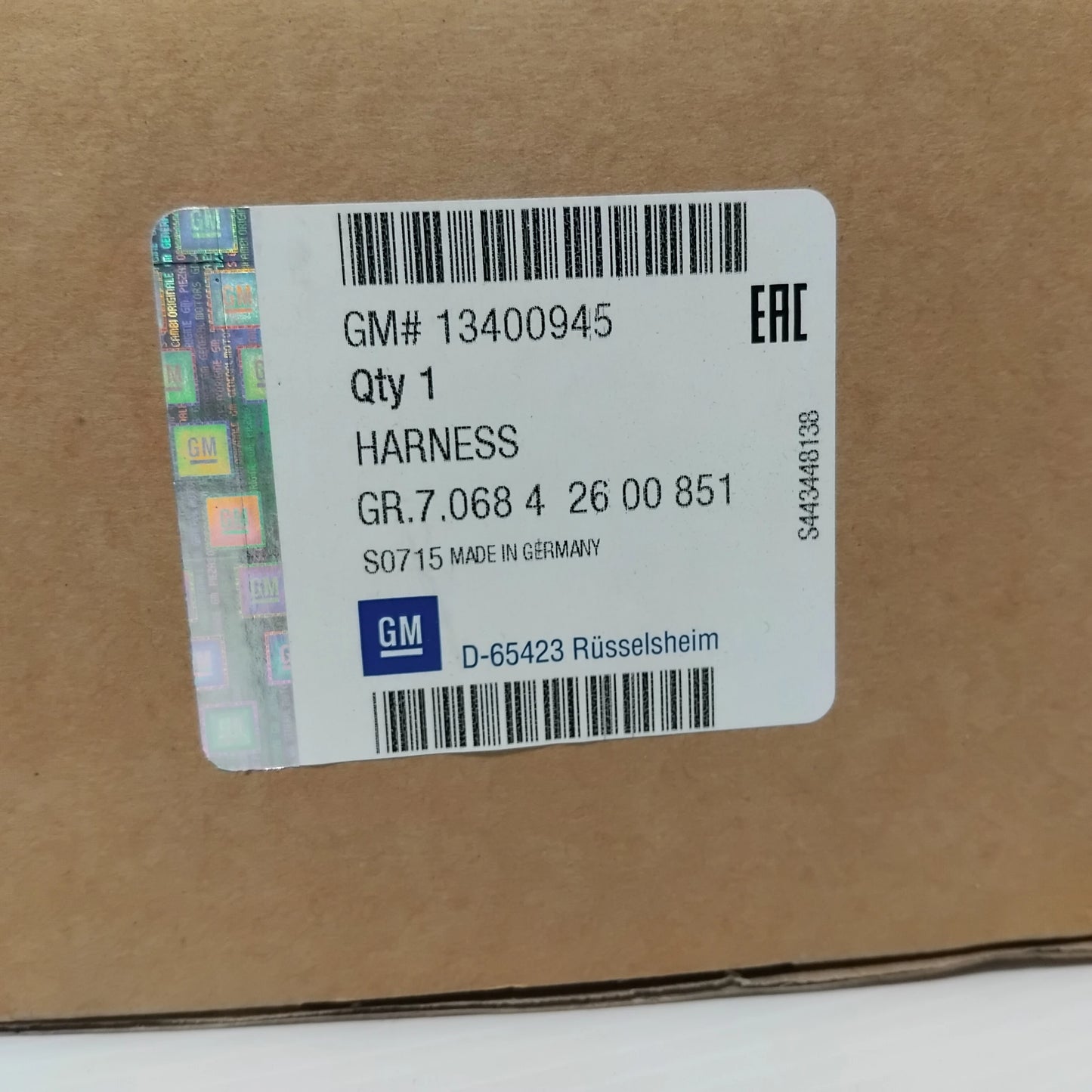 Genuine 13-Pin Tow Bar Wiring - Vauxhall Insignia Station Wagon | 13400945