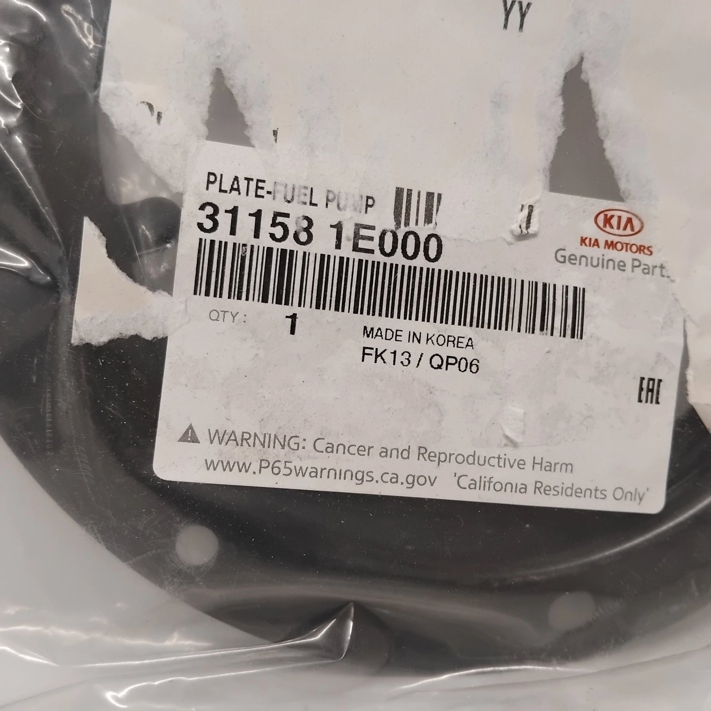 Genuine Fuel Pump Plate - Hyundai i10 2007- | 311581E000
