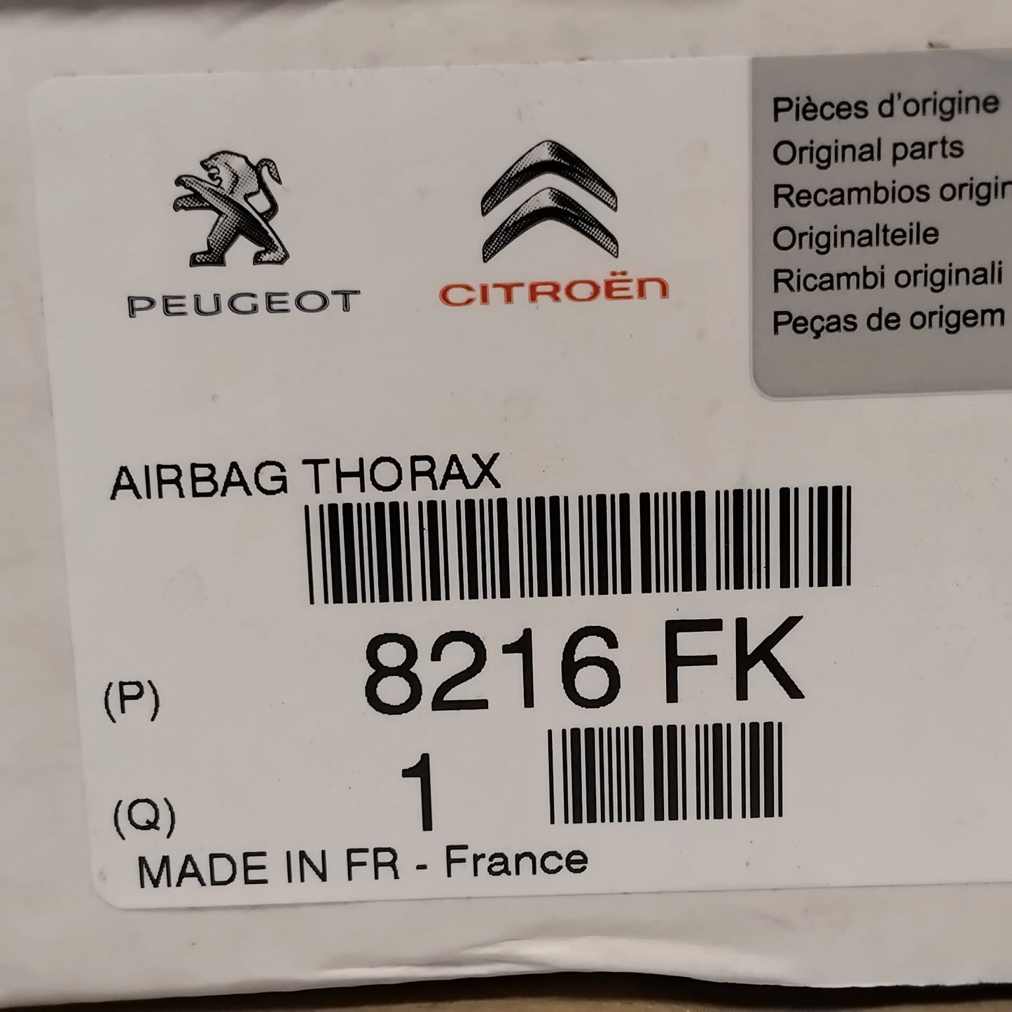 Genuine Front Seat Left Side Air-Bag - Peugeot 107 | 8216FK
