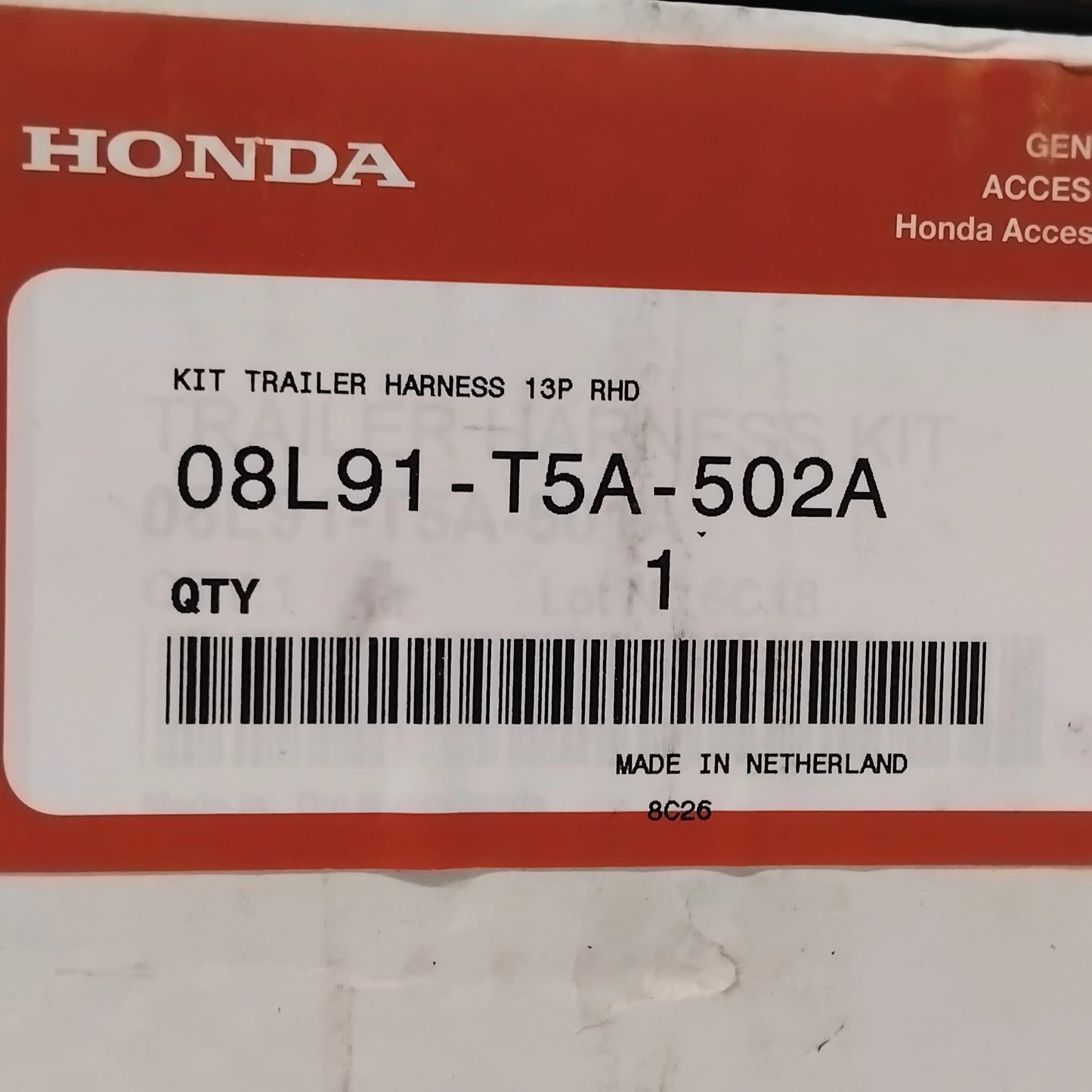 Genuine Honda Kit Trailer Harness 13P R | 08L91T5A502A