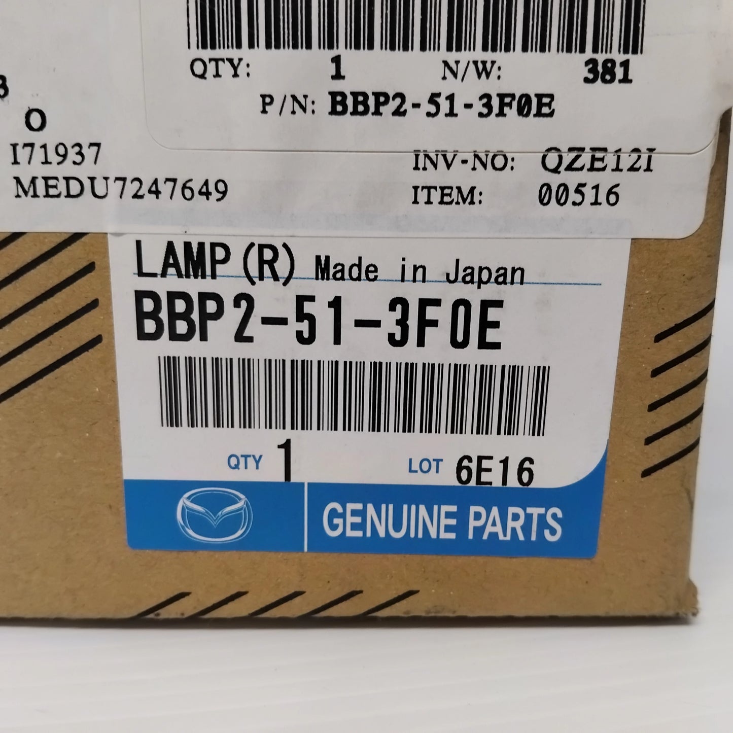 Genuine Right Lamp Trunk Lamp - Mazda 3 2009-2011 | BBP2513F0E
