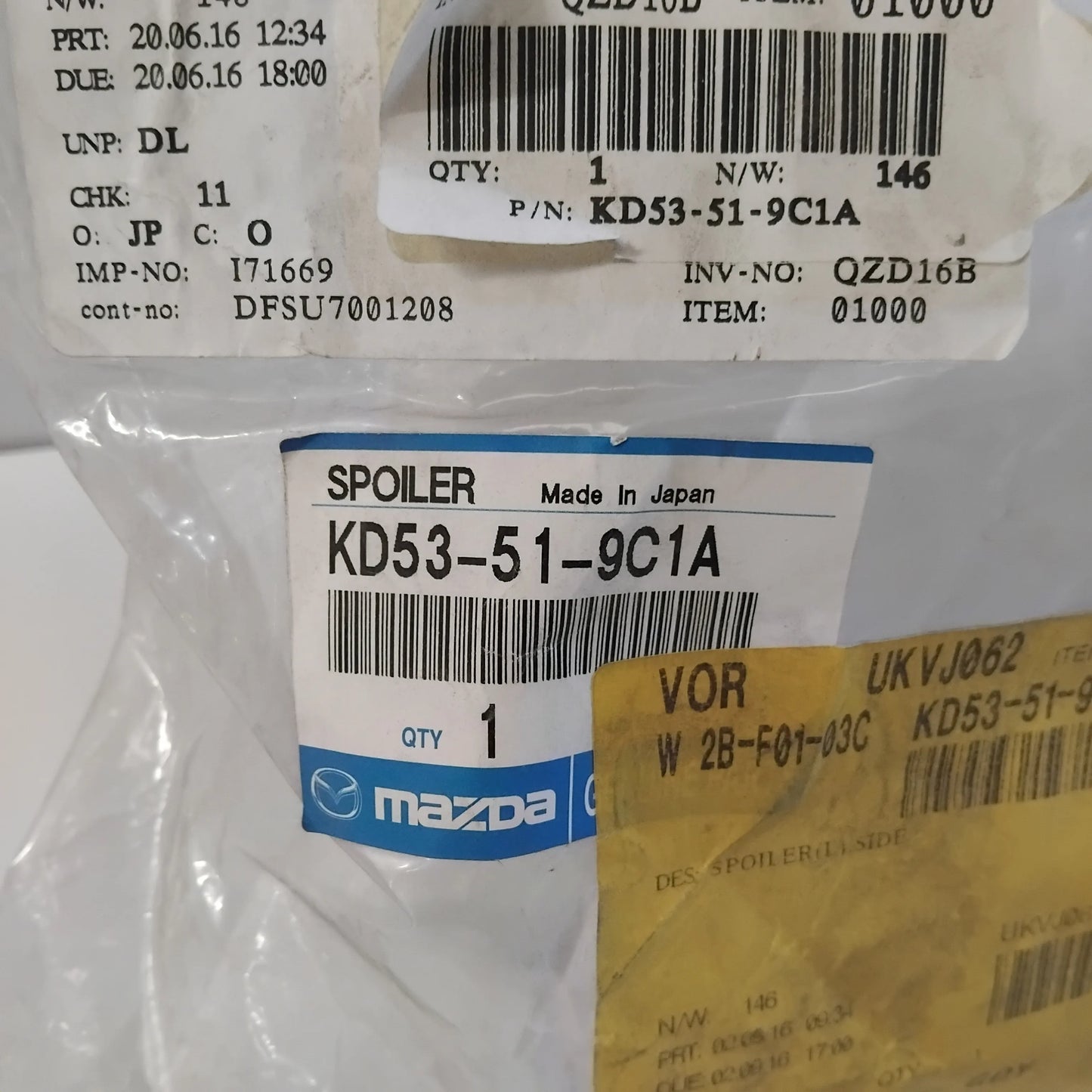 Genuine Spoiler Left Corner Trim - Mazda CX-5 2011-2012 | KD53519C1A