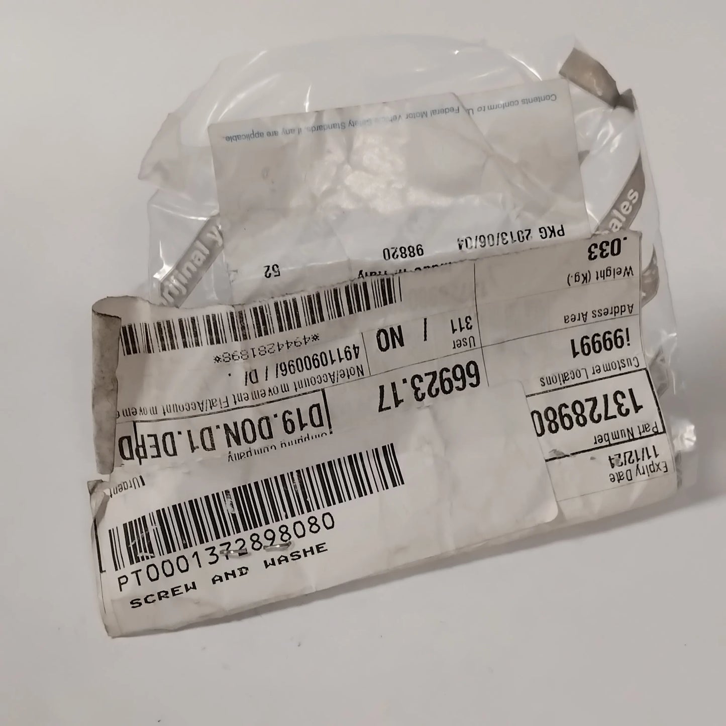Genuine Fiat Screw And Washe | 1372898080