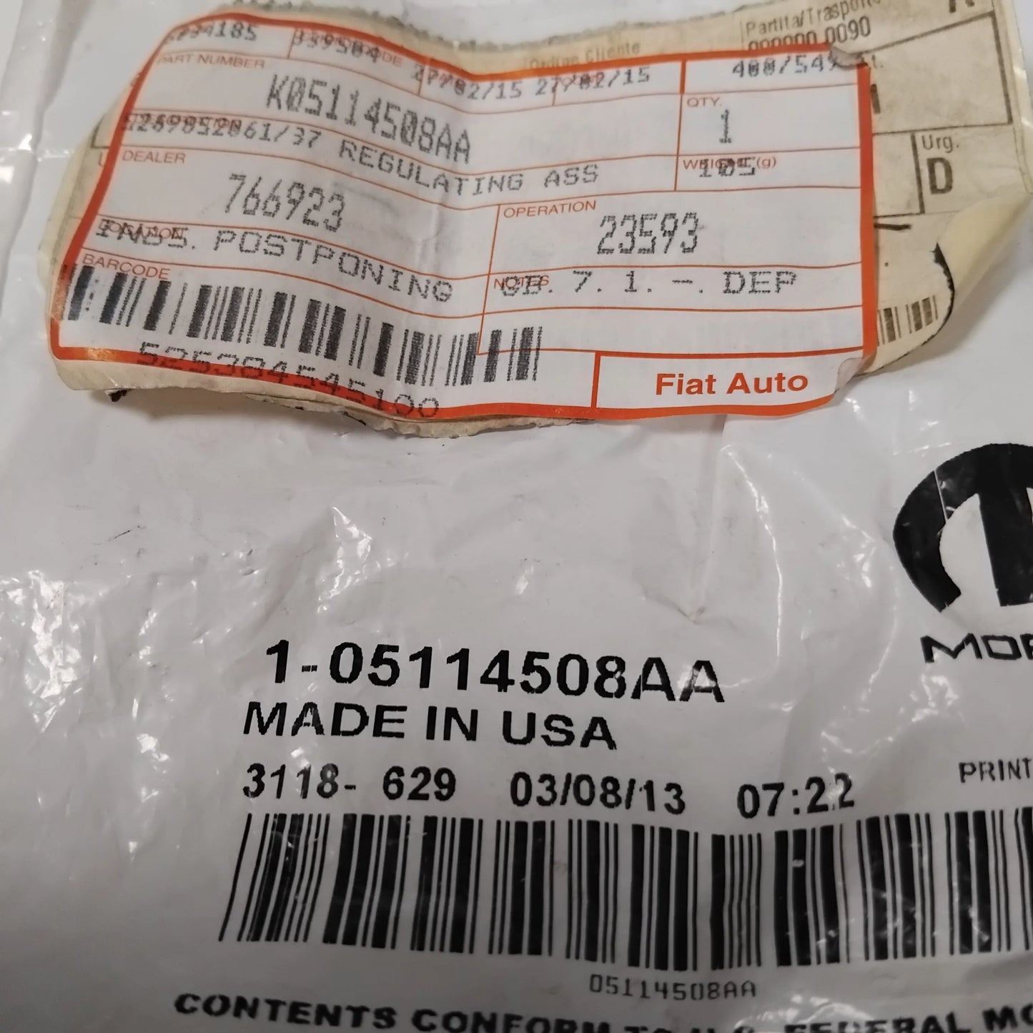Genuine Jeep Governor Regu_Lating Assy , Brake Shoe | K05114508AA