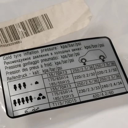 Genuine Hyundai Label-Tire Pressure | 05203B9000