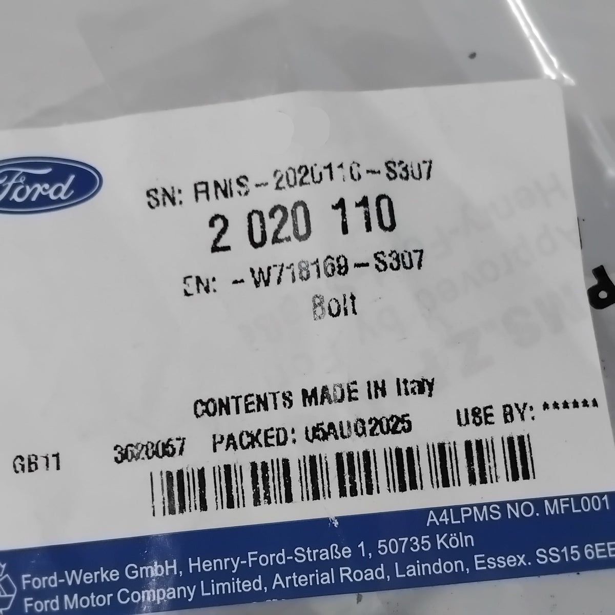 Genuine Bolt - M6x20mm - Ford Mondeo / Transit / Fiesta 2.0 EcoBlue | 2020110
