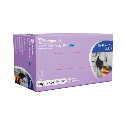 Bodyguards Gloves Clear Vinyl PF L | 223